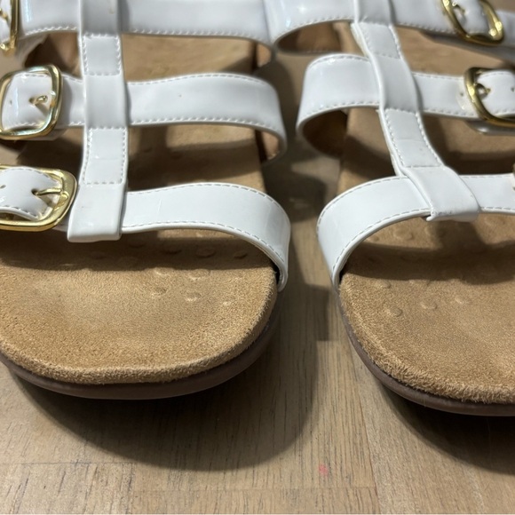 Vionic White Misa Sandals with Gold Buckles Gently Used - Picture 5 of 7